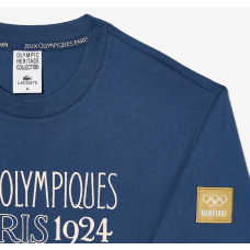 CAMISETA LACOSTE HERITAGE OLYMPIQUES 2024 - AZUL